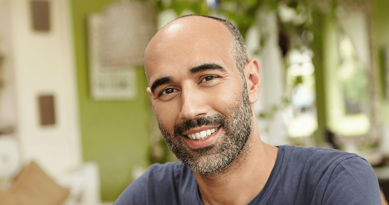 Man smiling after dental treatment